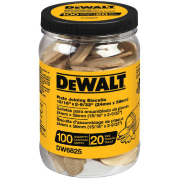 DW6825 GALLETAS PARA CARPINTERÍA #20 BOTE CON 100PZ