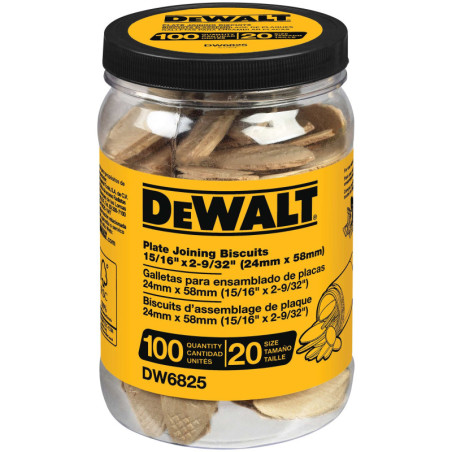 DW6825 GALLETAS PARA CARPINTERÍA #20 BOTE CON 100PZ