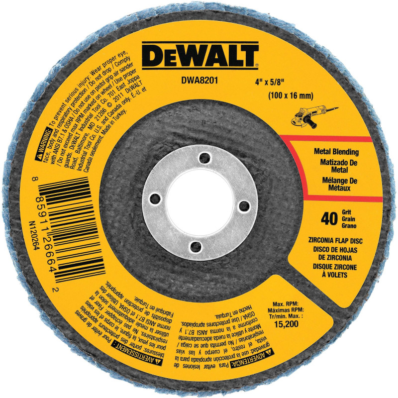 DWA8201 DISCO LAMINADO 4"X5/8" GRANO 40 ZIRCONIA T29 DWA8201 DISCO LAMINADO 4"X5/8" GRANO 40 ZIRCONIA T29