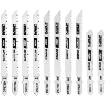 DW3741C JGO 10 SEGUETAS PARA CALADORA C/ESTUCHE CORTE RÁPIDO