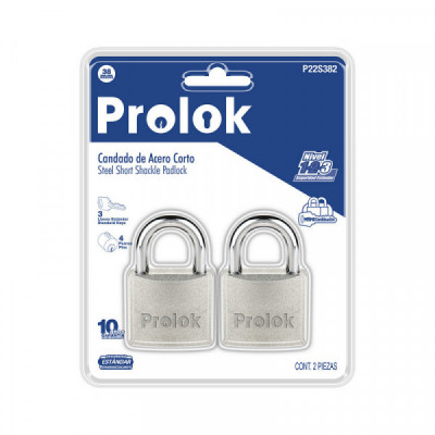 P22S382 LOCK Juego 2 candados acero corto 38mm