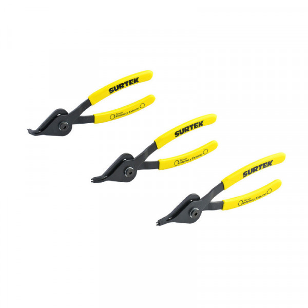 P02 SURTEK Juego de pinzas para anillos de retención 3 piezas Surtek | DIHERESA