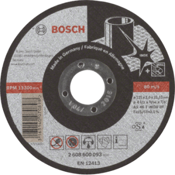2608600093 DISCO ABR.  |  CORTE  |  EXPERT  |  INOX |  CTO RECTO  |  4-1/2"x5/64"  |  ULTRA DELGADO