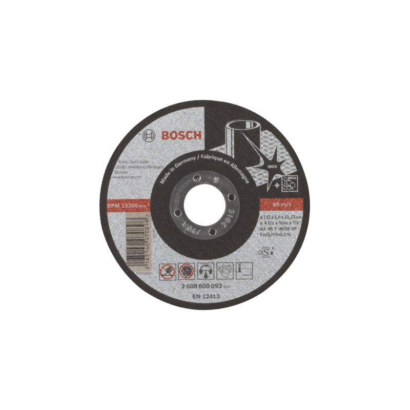 2608600093 DISCO ABR. | CORTE | EXPERT | INOX | CTO RECTO | 4-1/2"x5/64" | ULTRA DELGADO 2608600093 DISCO ABR. | CORTE | EXPERT | INOX | CTO RECTO | 4-1/2"x5/64" | ULTRA DELGADO