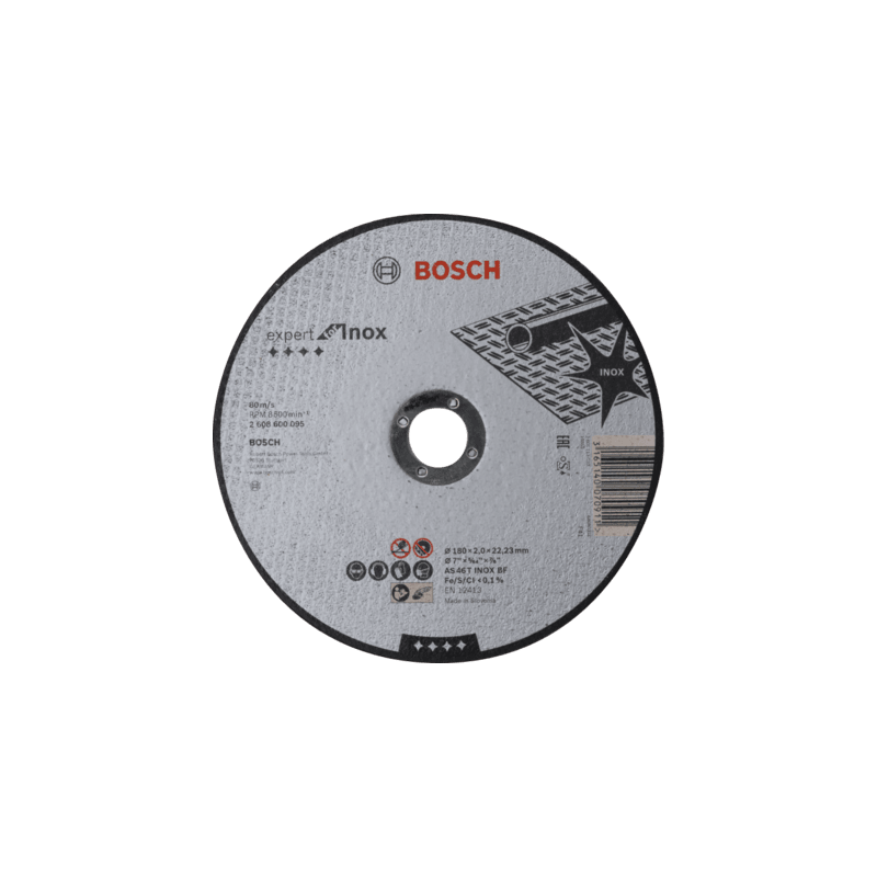 2608600095 DISCO ABR.  |  CORTE  |  EXPERT  |  INOX |  CTO RECTO  |  7"x5/64"
