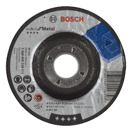 2608600218 DISCO ABR.  |  DESBASTE  |  EXPERT  |  METAL  |  CTO DEPRIMIDO  |  4-1/2"x1/4"