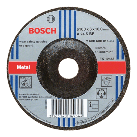 2608600265 DISCO ABR.  |  DESBASTE  |  EXPERT  |  METAL  |  CTO DEPRIMIDO  |  9"x1/4"