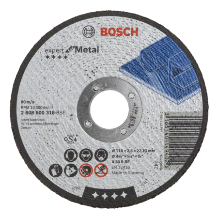 2608600318 DISCO ABR.  |  CORTE  |  EXPERT  |  METAL  |  CTO RECTO  |  4-1/2"x1/8"