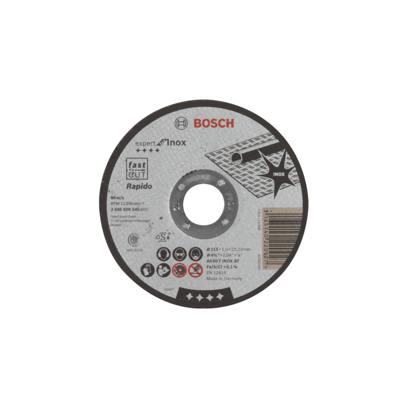 2608600545 DISCO ABR. | CORTE | EXPERT | INOX | CTO RECTO | 4-1/2"x3/64" | ULTRA DELGADO 2608600545 DISCO ABR. | CORTE | EXPERT | INOX | CTO RECTO | 4-1/2"x3/64" | ULTRA DELGADO