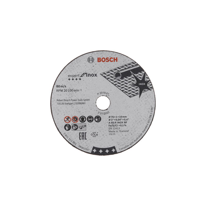 2608601520 DISCO ABR. | CORTE | EXPERT | INOX | CTO RECTO | 3"x0,04"x0,4" | ULTRA DELGADO | 5pz 2608601520 DISCO ABR. | CORTE | EXPERT | INOX | CTO RECTO | 3"x0,04"x0,4" | ULTRA DELGADO | 5pz