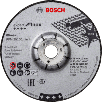 2608601705 DISCO ABR.  |  DESBASTE  |  EXPERT  |  INOX |  CTO DEPRIMIDO  |  3"x5/32"x0,4"  |  2pz