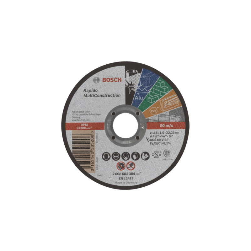 2608602384 DISCO ABR. | CORTE | EXPERT | MULTICONSTRUCCION | CTO RECTO | 4-1/2"x3/64" | ULTRA DELGADO 2608602384 DISCO ABR. | CORTE | EXPERT | MULTICONSTRUCCION | CTO RECTO | 4-1/2"x3/64" | ULTRA DELGADO