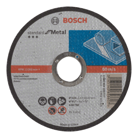 2608603163 DISCO ABR.  |  CORTE  |  STANDARD  |  METAL  |  CTO RECTO  |  4-1/2"x1/16"  |  ULTRA DELGADO