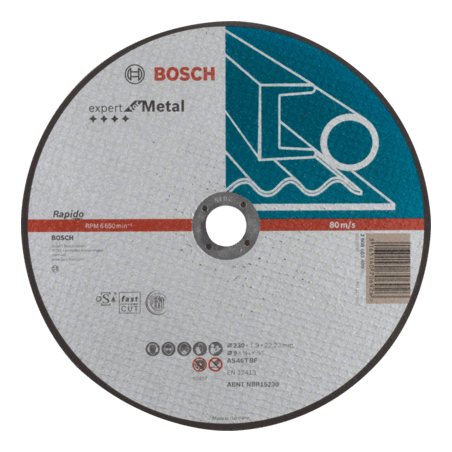 2608603400 DISCO ABR.  |  CORTE  |  EXPERT  |  METAL  |  CTO RECTO  |  9"x5/64"  |  ULTRA DELGADO