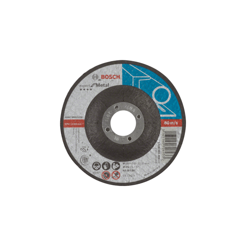 2608603401 DISCO ABR.  |  CORTE  |  EXPERT  |  METAL  |  CTO DEPRIMIDO  |  4-1/2"x1/8"
