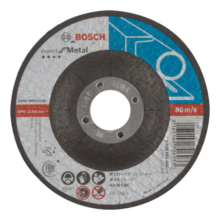2608603401 DISCO ABR.  |  CORTE  |  EXPERT  |  METAL  |  CTO DEPRIMIDO  |  4-1/2"x1/8"