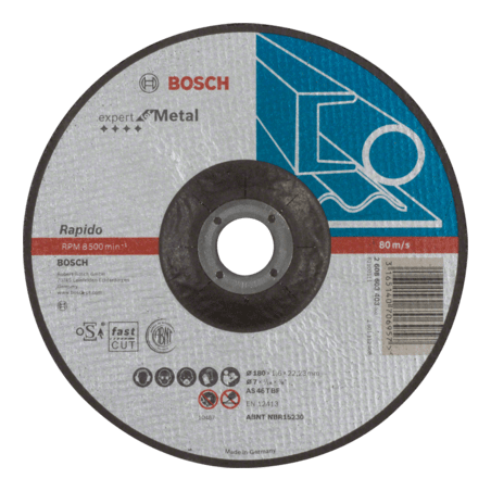 2608603403 DISCO ABR.  |  CORTE  |  EXPERT  |  METAL  |  CTO DEPRIMIDO  |  7"x1/16"  |  ULTRA DELGADO