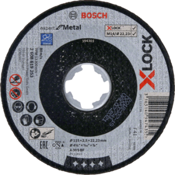 2608619253 DISCO ABR.  |  CORTE  |  EXPERT  |  METAL  |  X-LOCK  |  CTO RECTO  |  4-1/2"x1/8"