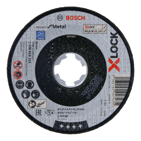 2608619253 DISCO ABR.  |  CORTE  |  EXPERT  |  METAL  |  X-LOCK  |  CTO RECTO  |  4-1/2"x1/8"