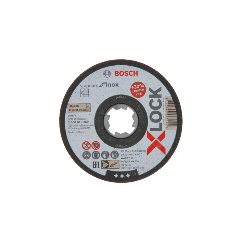 2608619362 DISCO ABR. | CORTE | STANDARD | METAL | X-LOCK | CTO RECTO | 4-1/2"x1/16" | ULTRA DELGADO 2608619362 DISCO ABR. | CORTE | STANDARD | METAL | X-LOCK | CTO RECTO | 4-1/2"x1/16" | ULTRA DELGADO