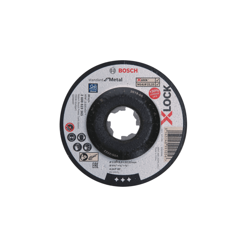 2608619365 DISCO ABR. | DESBASTE | STANDARD | METAL | X-LOCK | CTO DEPRIMIDO | 4-1/2"x1/4" 2608619365 DISCO ABR. | DESBASTE | STANDARD | METAL | X-LOCK | CTO DEPRIMIDO | 4-1/2"x1/4"