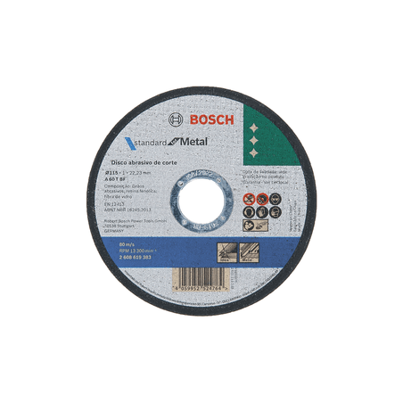 2608619383 DISCO ABR.  |  CORTE  |  STANDARD  |  METAL  |  CTO RECTO  |  4-1/2"x1.0mm