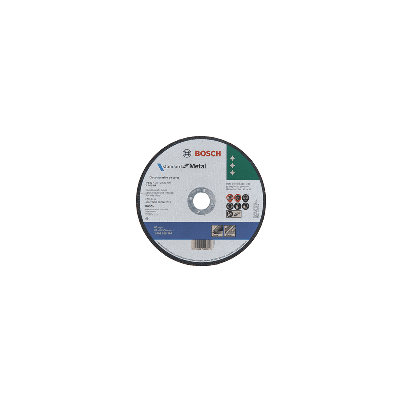 2608619384 DISCO ABR.  |  CORTE  |  STANDARD  |  METAL  |  CTO RECTO  |  7"x1.6mm