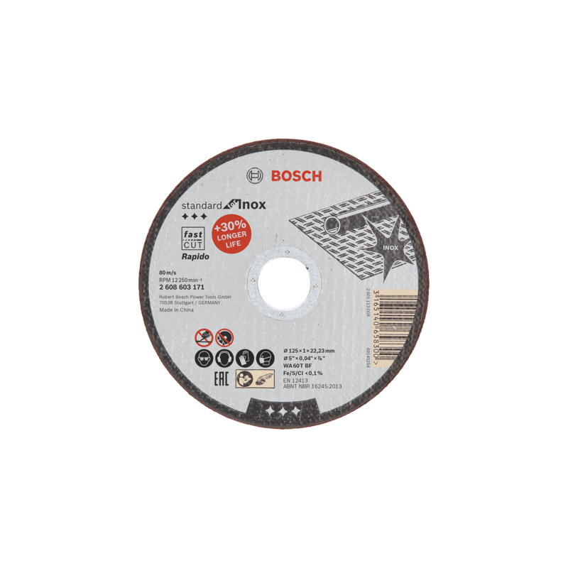 2608619741 DISCO ABR. | CORTE | STANDARD | INOX | CTO RECTO | 115x1.0mm 4-1/2" 2608619741 DISCO ABR. | CORTE | STANDARD | INOX | CTO RECTO | 115x1.0mm 4-1/2"