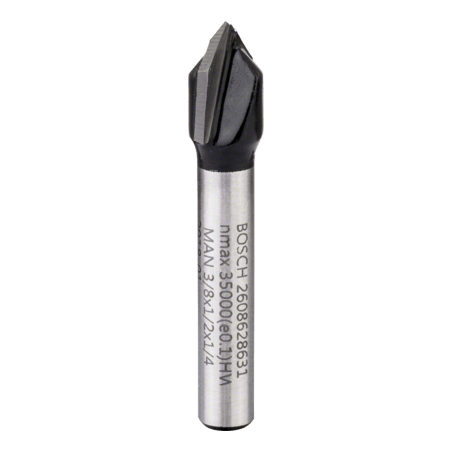 2608628631 FRESA BOSCH 1/4"  |  RANURA V 2 FILOS  |  3/8" X 1/2"