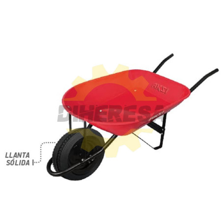 Carretilla De 4.5 Ft3 (Roja) Bastidor Metalico, Llanta Sã³Lida