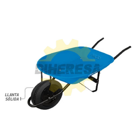 Carretilla De 5.0 Ft3 (Azul) Bastidor Metalico, Llanta Sã³Lida
