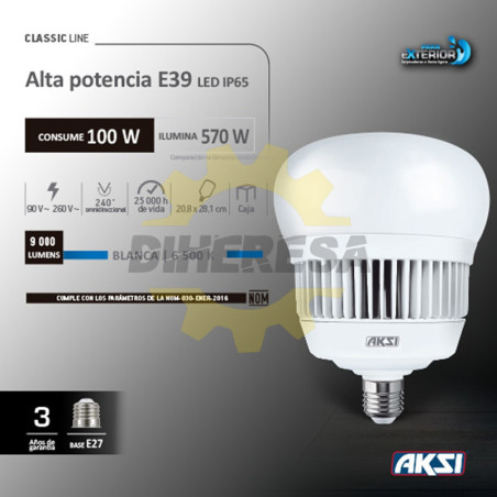 Foco Led Alta Potencia 100w Ip65 Luz Blanca E39