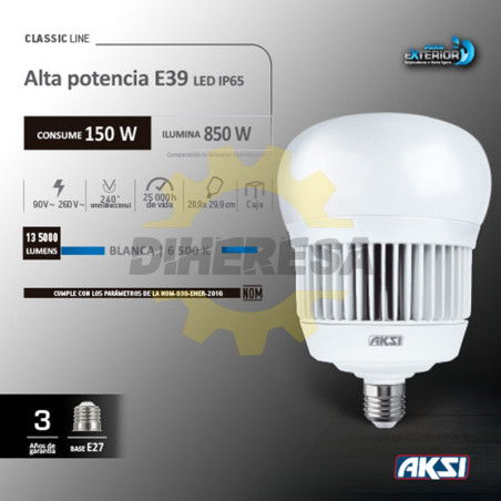 Foco Led Alta Potencia 150w Ip65 Luz Blanca E39