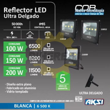 116511 Reflector De Led 200w Cob - Luz Blanca 6500k