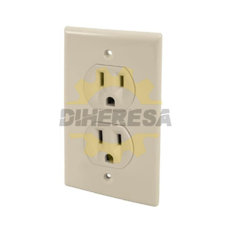Contacto Duplex Aterrizado Con Placa Baquelita Cod-A