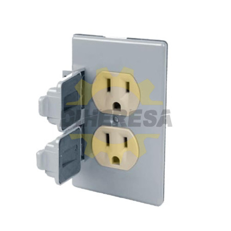 Contacto Duplex Aterrizado Con Placa Para Intemperie Cod-A