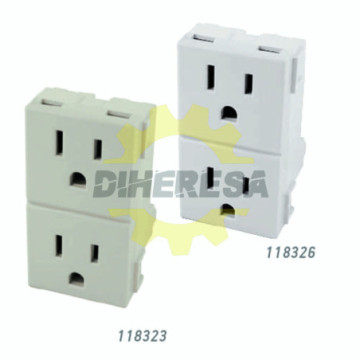 118323 Contacto Duplex Oculto Aterrizado 127v/15a