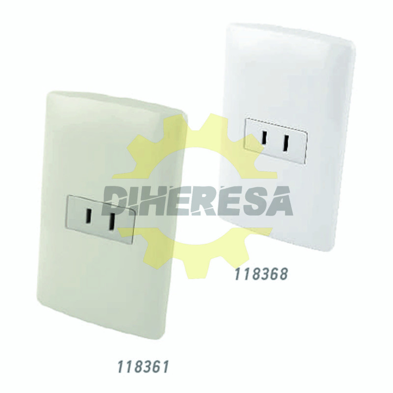 Contacto Polarizado Con Placa Plástica - Blanco Contacto Polarizado Con Placa Plástica - Blanco