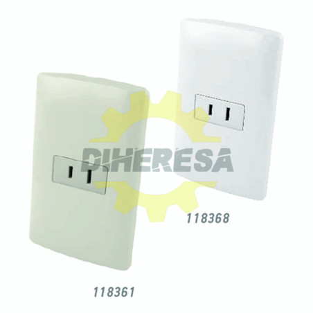 Contacto Polarizado Con Placa Plástica - Blanco