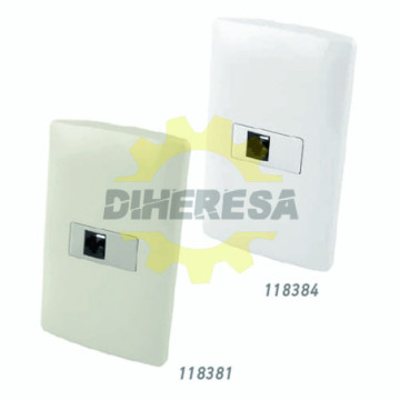 Receptaculo Telefónico Con Placa Plástica - Marfil