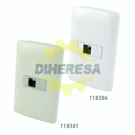 Receptaculo Telefónico Con Placa Plástica - Marfil