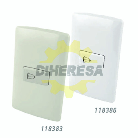Boton Timbre De Tecla Con Placa Plástica - Blanco