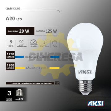 120031 Foco Led A 20w Luz Blanca, Caja Color