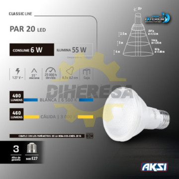 121501 Foco Led Par 20 6w...