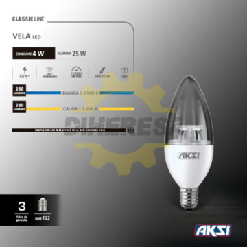 122001 Foco Led Vela 4w Luz...