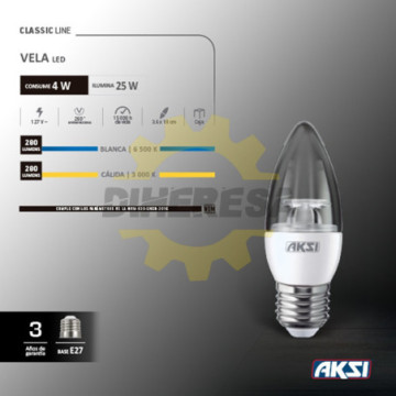 122003 Foco Led Vela 4w Luz...