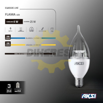 122021 Foco Led Flama 4w...