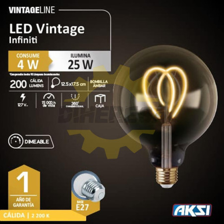 Foco Vintage Infiniti 4w, Dimeable