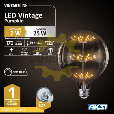 Foco Vintage Pumpkin 2w, Dimeable