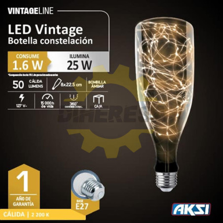 Foco Vintage Botella Constelacion 1.6w